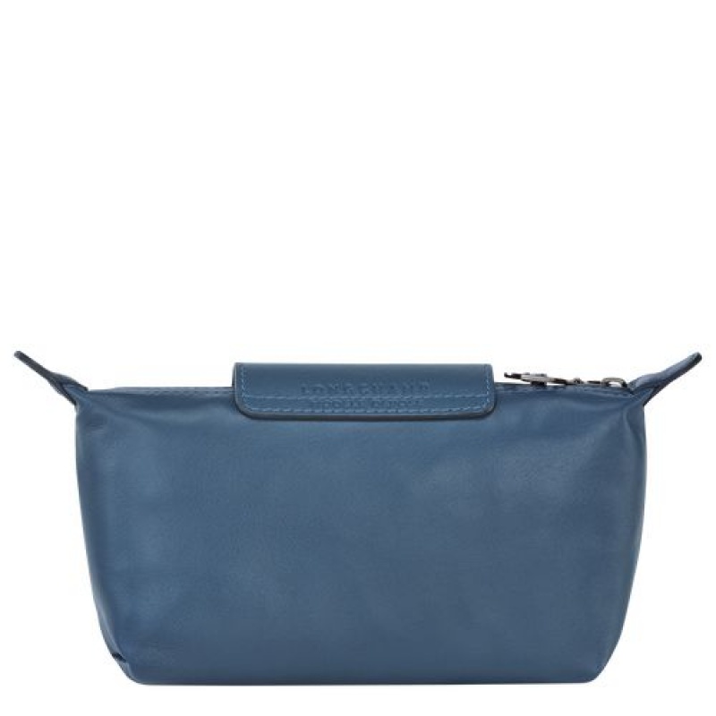 Longchamp Le Pliage Cuir Pouch Pilot Blue | GARNQ-4258