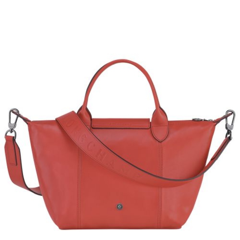 Longchamp Le Pliage Cuir Top handle bag S Terracotta | PXGVC-8976