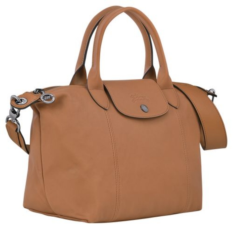 Longchamp Le Pliage Cuir Top handle bag S Hazelnut | JFBIC-9218