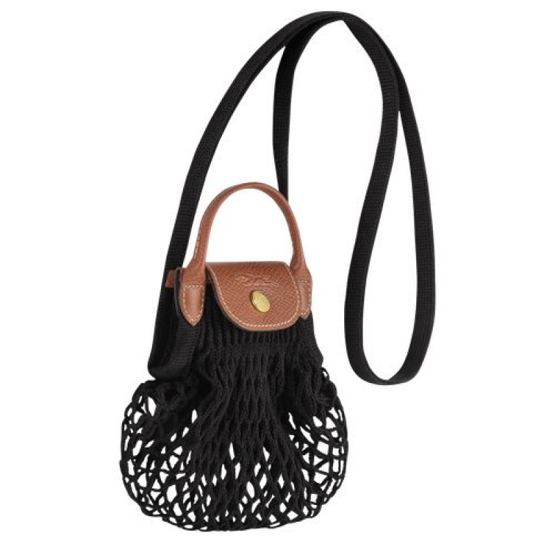 Longchamp Le Pliage Filet Crossbody bag XS Black | FENAI-7519