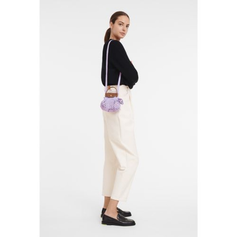 Longchamp Le Pliage Filet Crossbody bag XS Lilac | LKVPC-1864