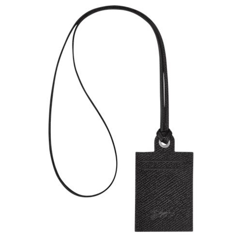 Longchamp Le Pliage Green Card holder with necklace Black | SVCOR-1798