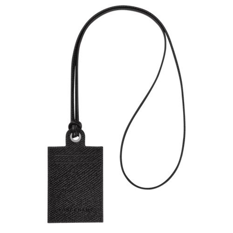 Longchamp Le Pliage Green Card holder with necklace Black | SVCOR-1798