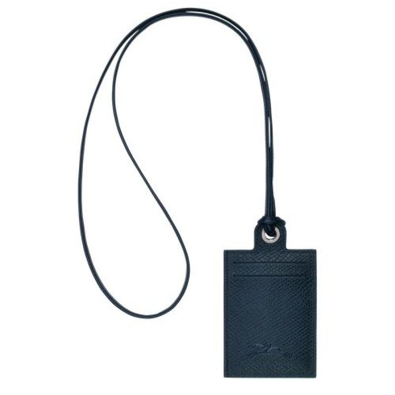 Longchamp Le Pliage Green Card holder with necklace Navy | GARDO-3167