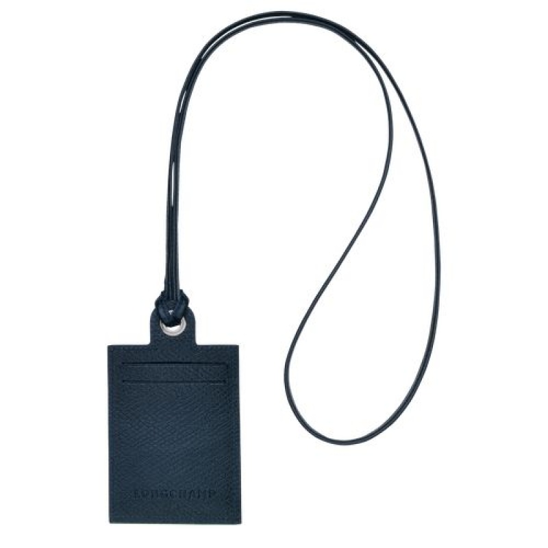 Longchamp Le Pliage Green Card holder with necklace Navy | GARDO-3167