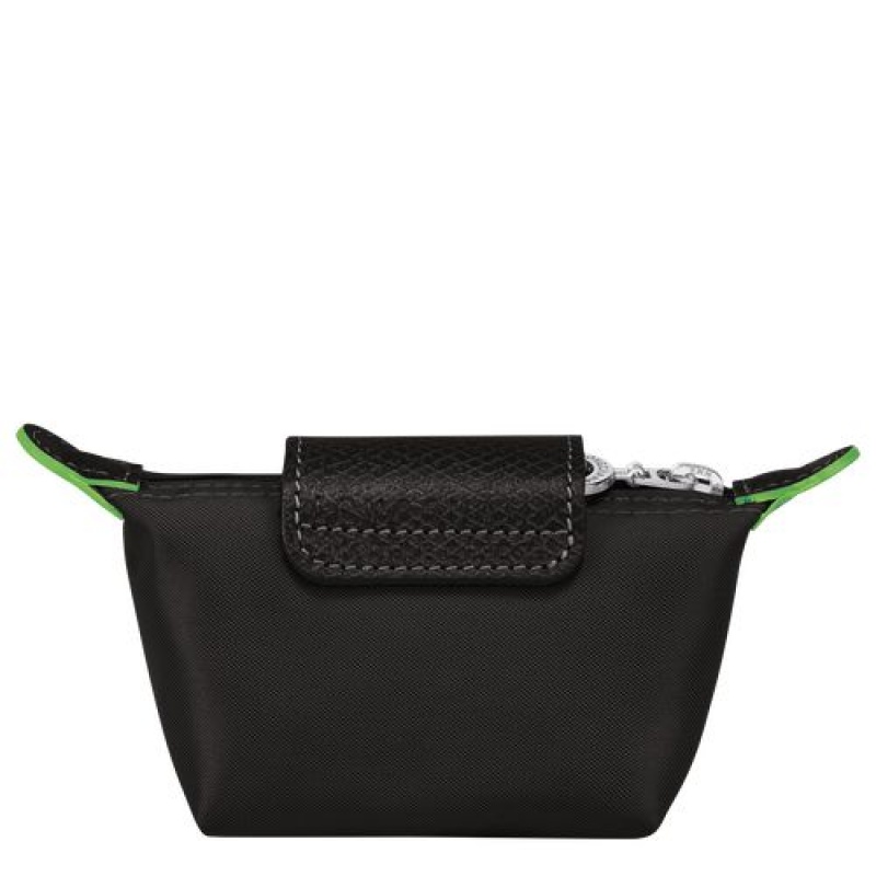 Longchamp Le Pliage Green Coin purse Black | DUYZQ-1345