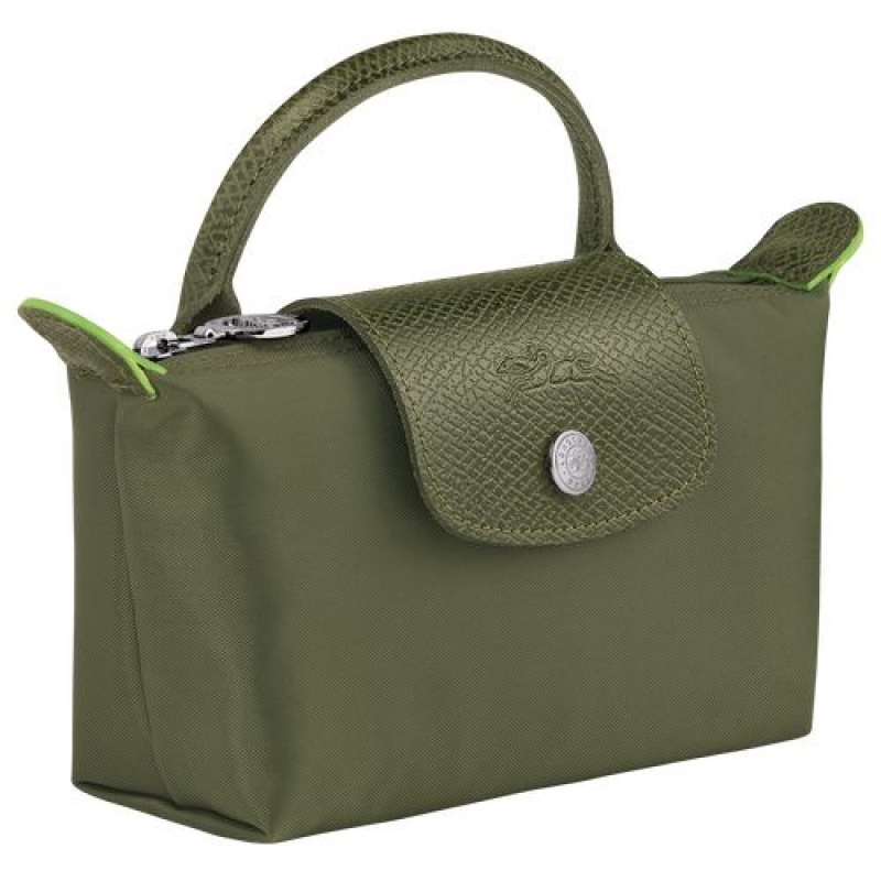 Longchamp Le Pliage Green Pouch with handle Forest | PQDNJ-0982