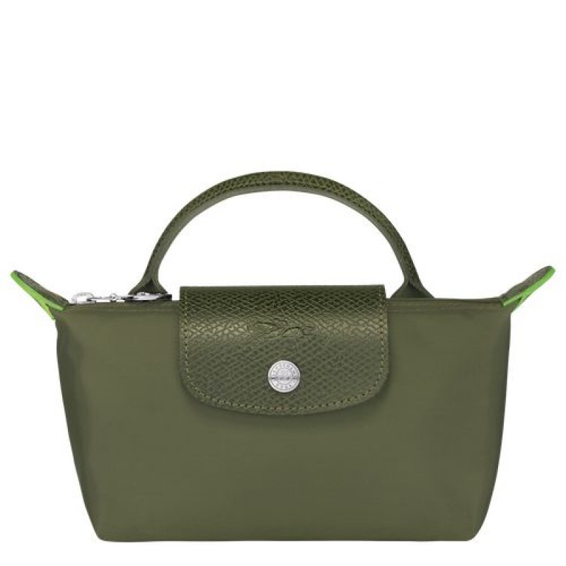 Longchamp Le Pliage Green Pouch with handle Forest | PQDNJ-0982