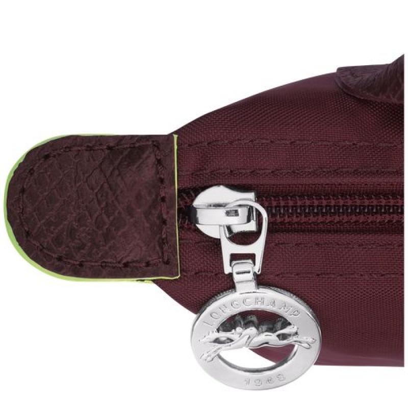 Longchamp Le Pliage Green Pouch with handle Burgundy | WCSXO-8261