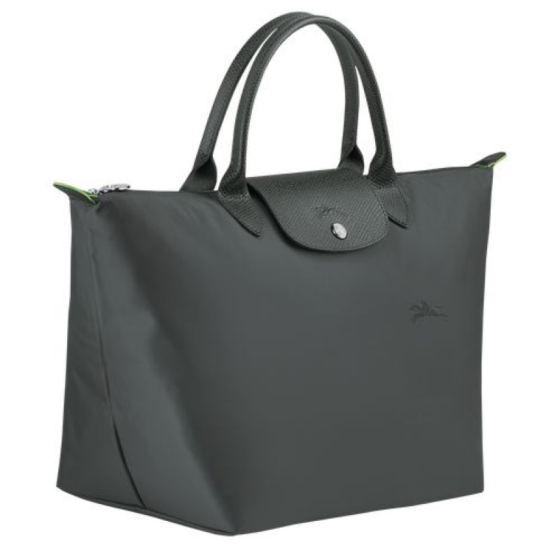 Longchamp Le Pliage Green Top handle bag M Graphite | QYVDX-1476