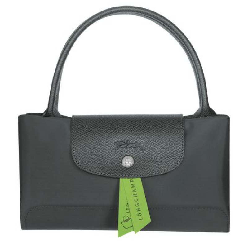 Longchamp Le Pliage Green Top handle bag M Graphite | QYVDX-1476