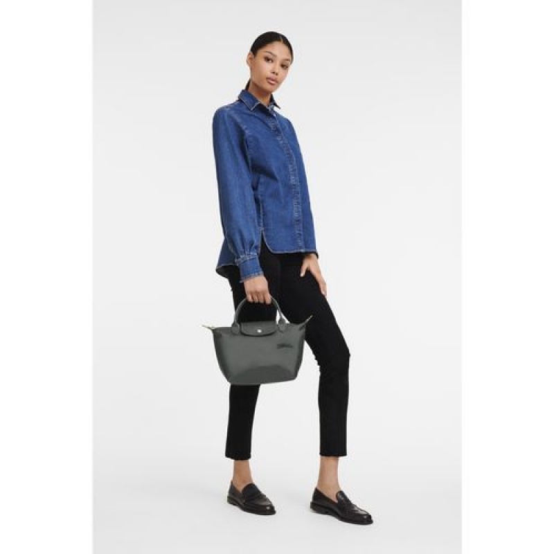 Longchamp Le Pliage Green Top handle bag S Graphite | AYUQJ-2836