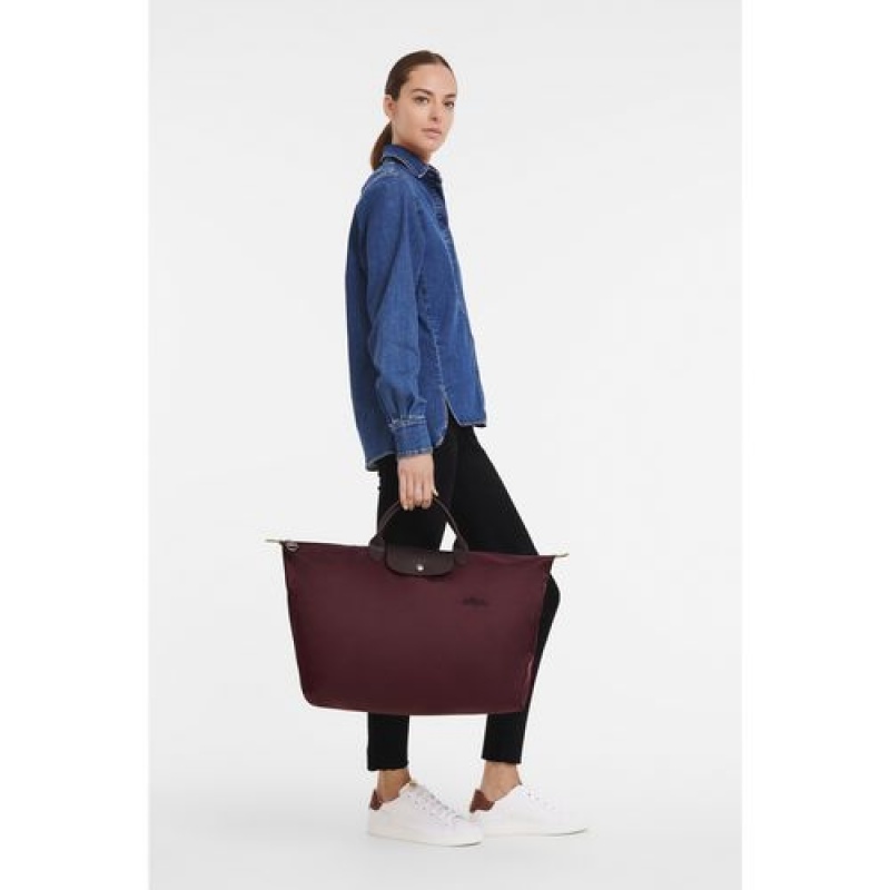 Longchamp Le Pliage Green Travel bag L Burgundy | VZMWY-8627