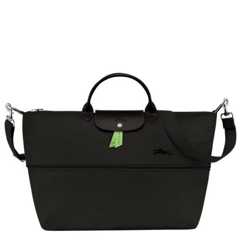 Longchamp Le Pliage Green Travel bag expandable Black | LGAOT-7946