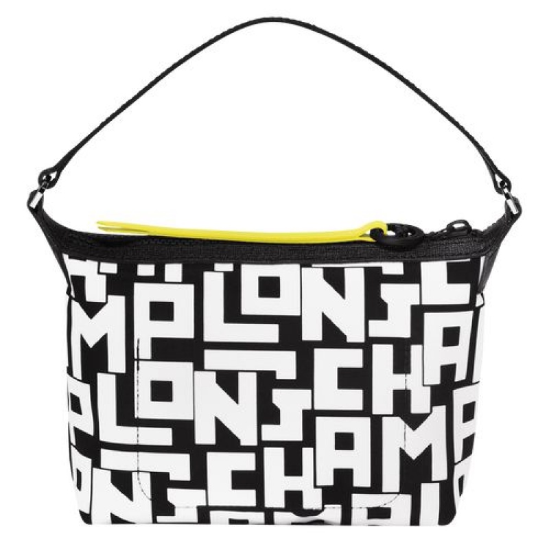 Longchamp Le Pliage LGP Clutch Black/White | YRELU-1763