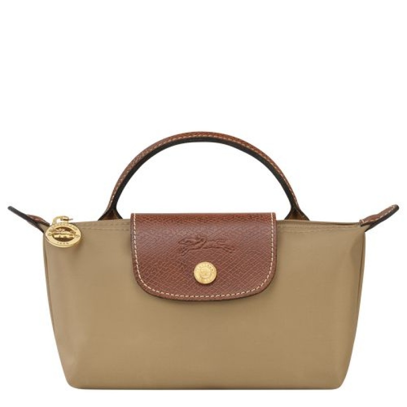 Longchamp Le Pliage Original Pouch with handle Desert | NHUYB-3752