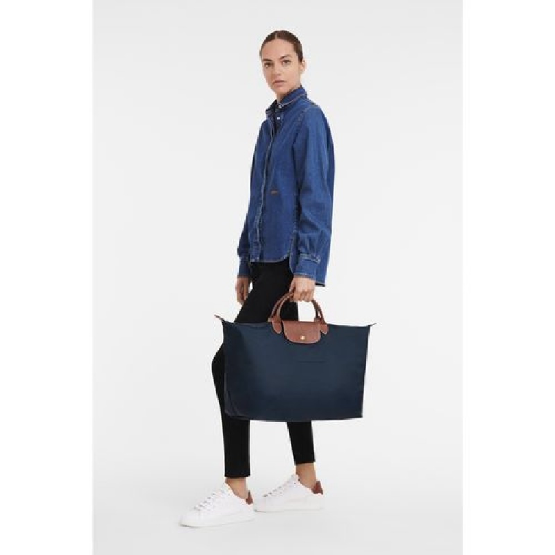 Longchamp Le Pliage Original Travel bag L Navy | OEGXI-3509