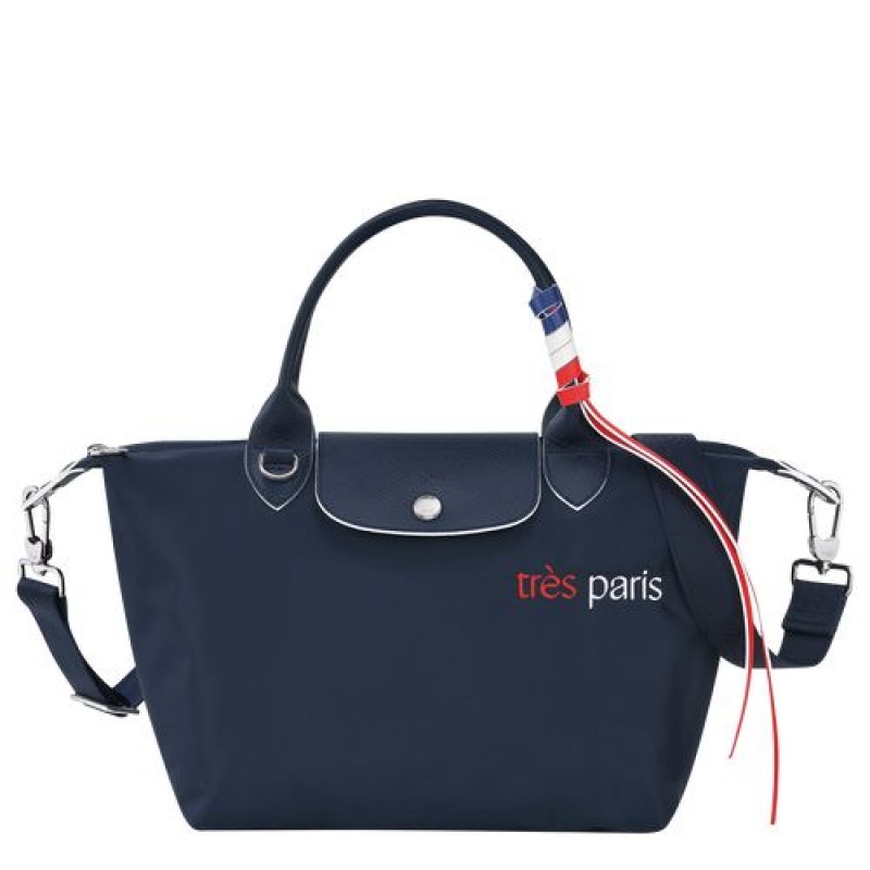 Longchamp Le Pliage Tres Paris Top handle bag S Navy | MBFHX-2549