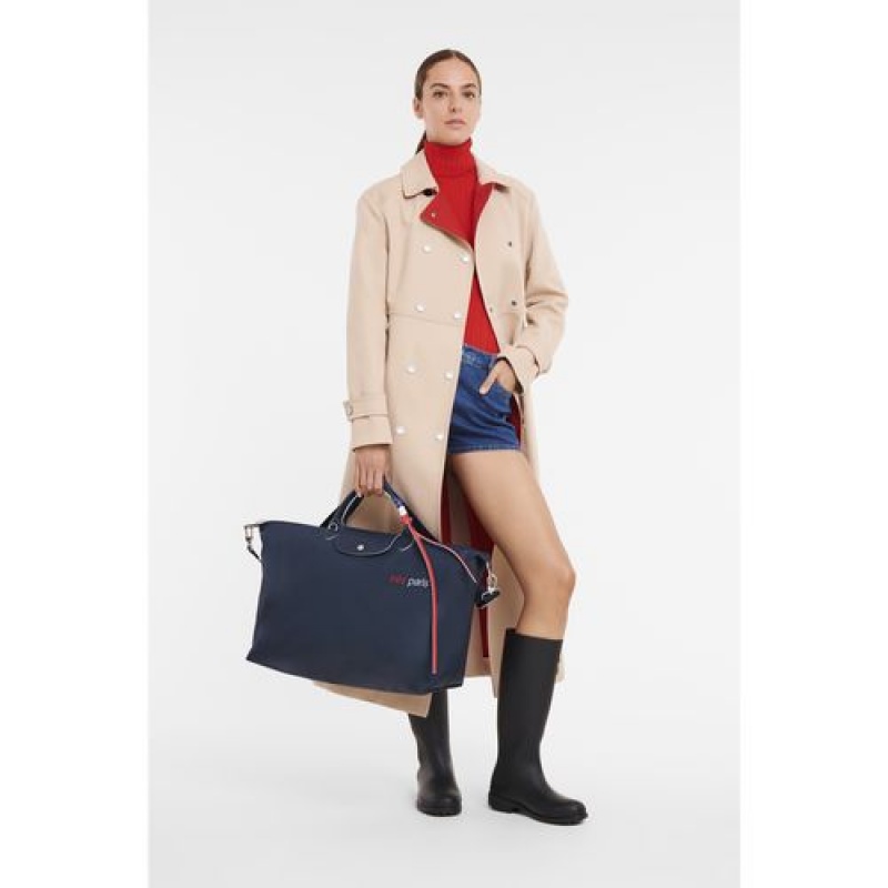 Longchamp Le Pliage Tres Paris Travel bag L Navy | DIJKO-5632