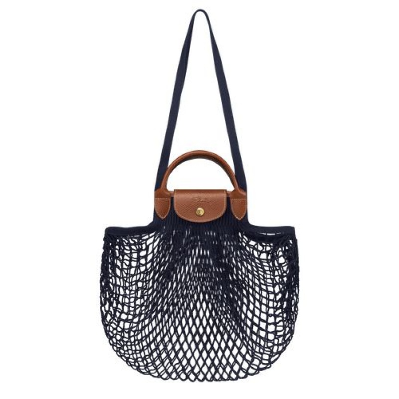 Longchamp Le Pliage filet Top handle bag Navy | DZABS-9087