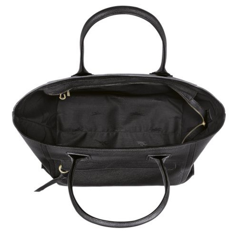 Longchamp Mailbox Top handle bag L Black | XMOUA-7684