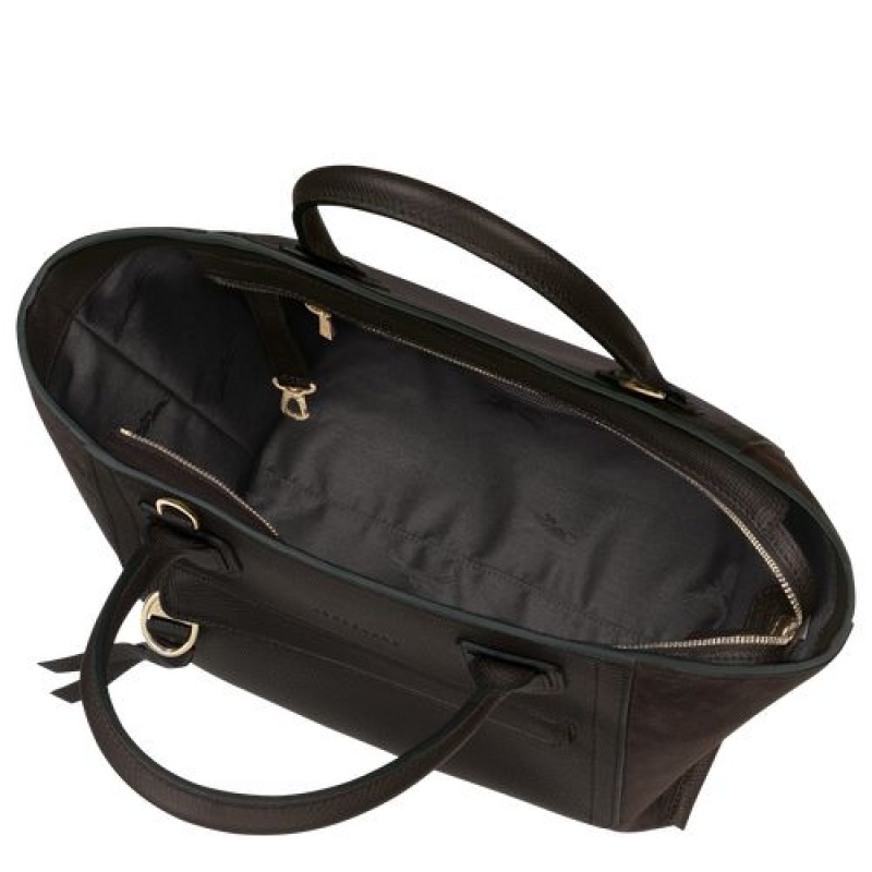 Longchamp Mailbox Top handle bag M Ebony | VJUAC-9760