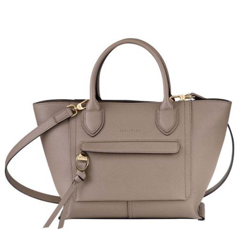 Longchamp Mailbox Top handle bag M Taupe | UMSKA-8263