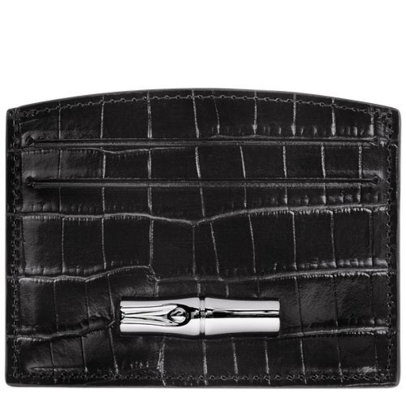 Longchamp Roseau Card holder Black | LBNMP-5928