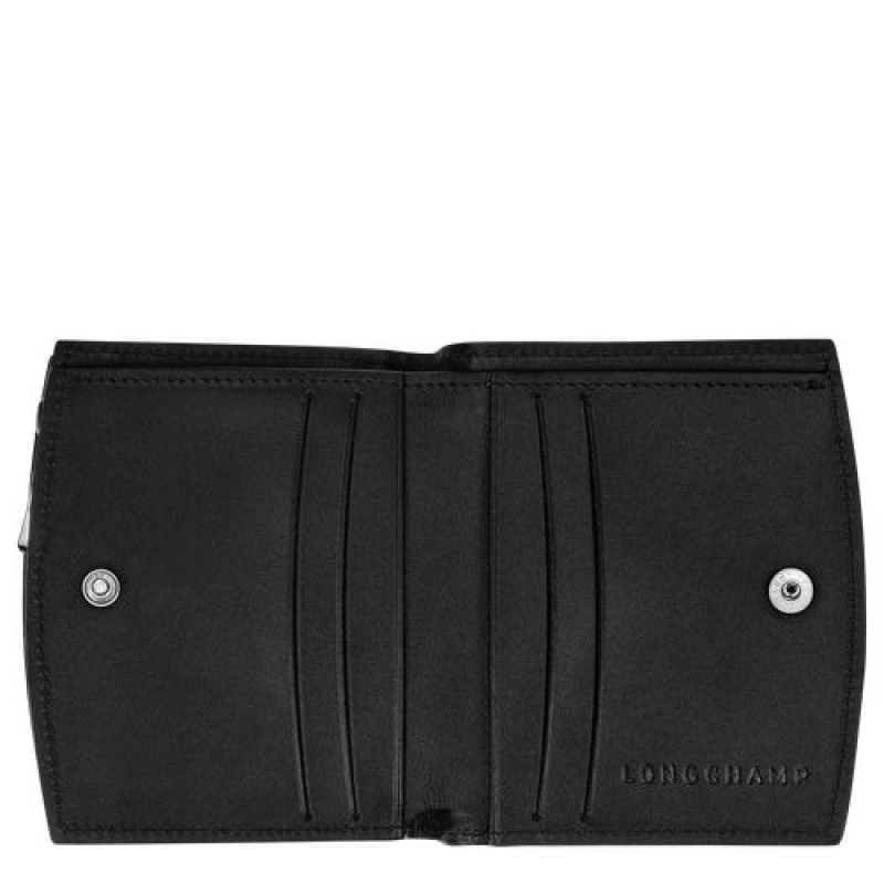 Longchamp Roseau Compact wallet Black | AMXHT-0897