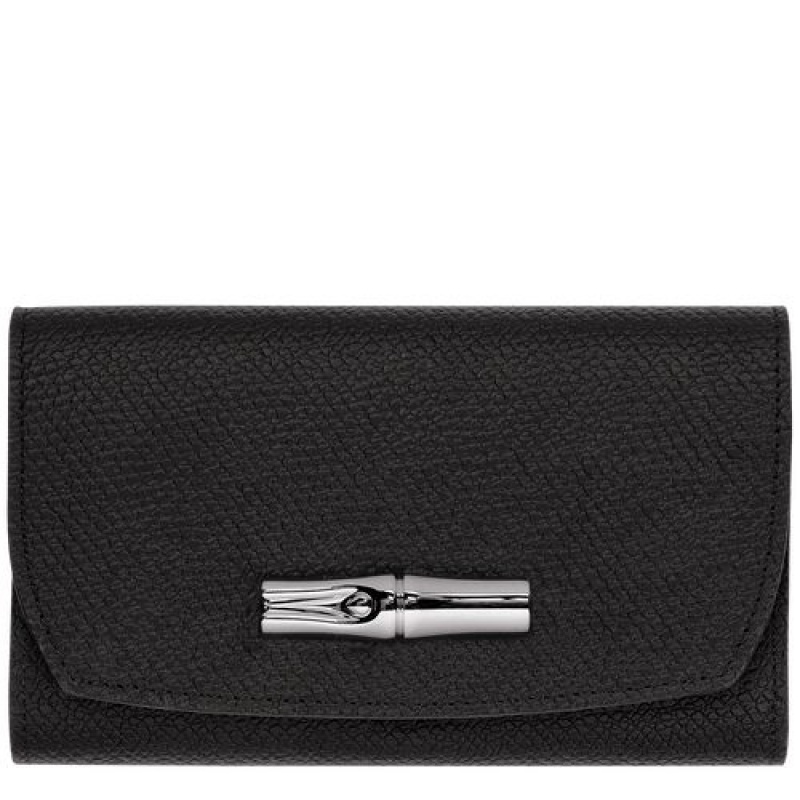 Longchamp Roseau Compact wallet Black | RAMZY-1569