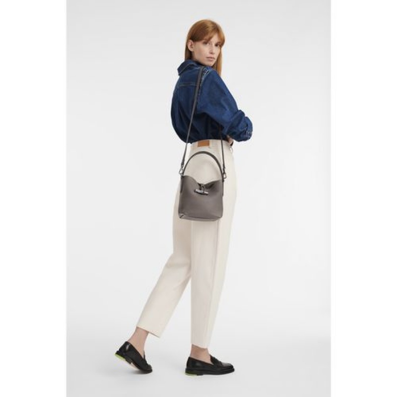 Longchamp Roseau Essential Bucket bag S Grey | VXRCY-9835