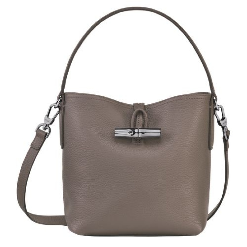 Longchamp Roseau Essential Bucket bag S Grey | VXRCY-9835