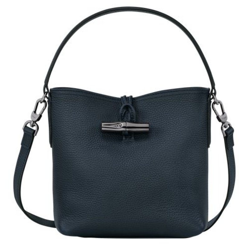 Longchamp Roseau Essential Bucket bag S Navy | XOGWU-5071