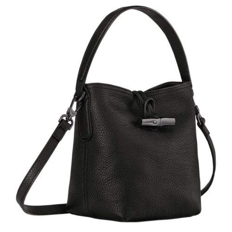 Longchamp Roseau Essential Bucket bag S Black | CQJTZ-4819