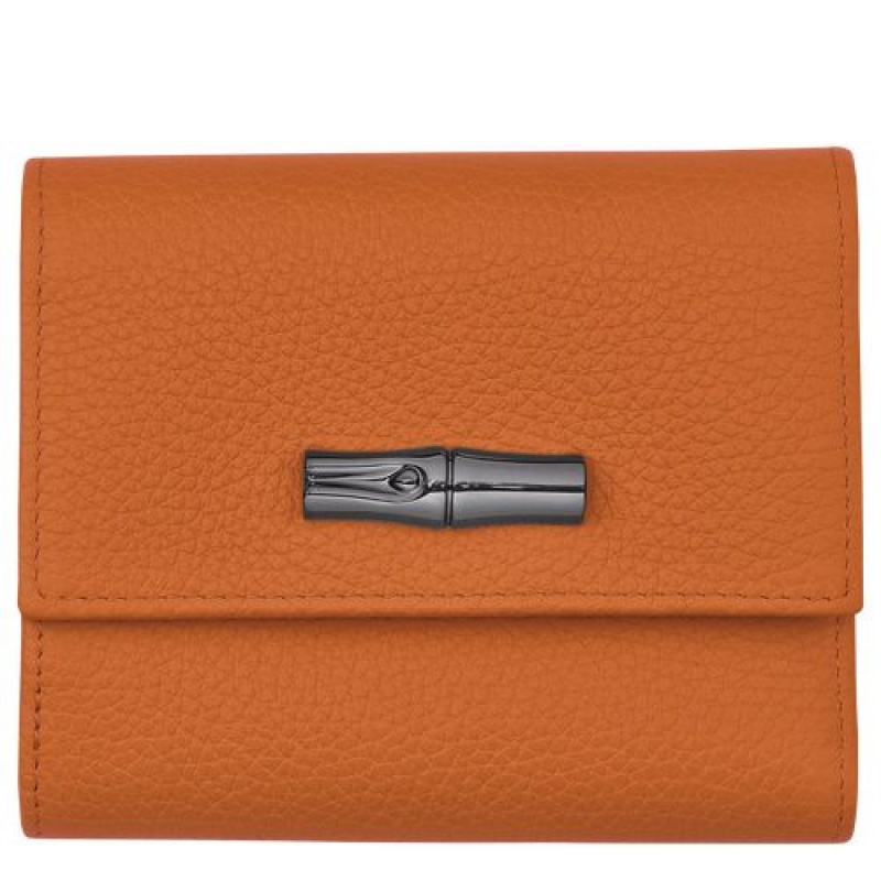 Longchamp Roseau Essential Compact wallet Saffron | JMVHB-3169