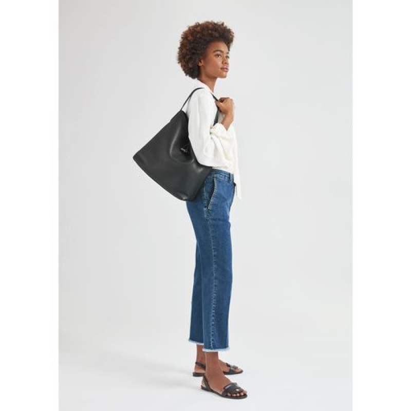 Longchamp Roseau Essential Hobo bag Black | OKSLP-0218