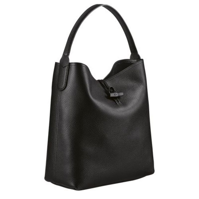 Longchamp Roseau Essential Hobo bag Black | OKSLP-0218