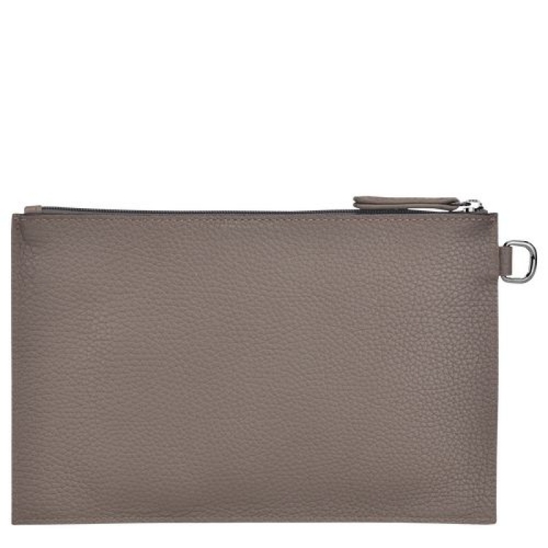 Longchamp Roseau Essential Pouch Grey | JRYTX-7504