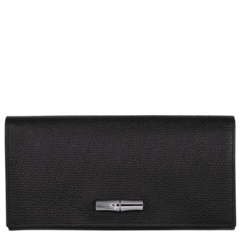 Longchamp Roseau Long continental wallet Black | SBYQC-5140