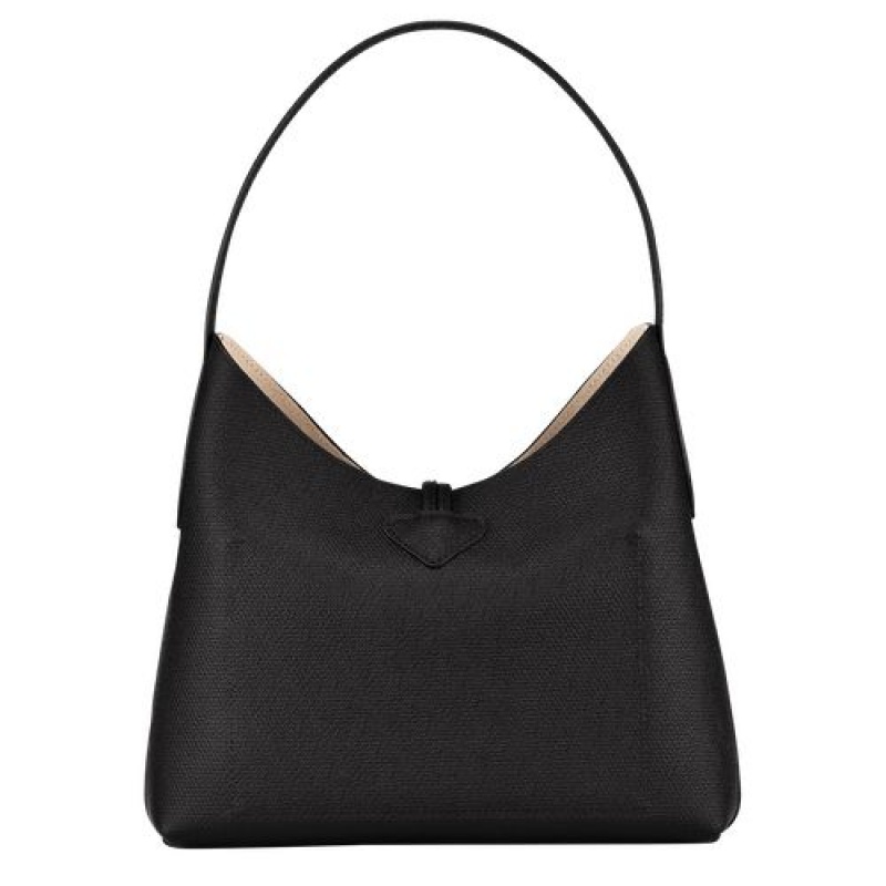 Longchamp Roseau Shoulder bag M Black | XBRLP-8027