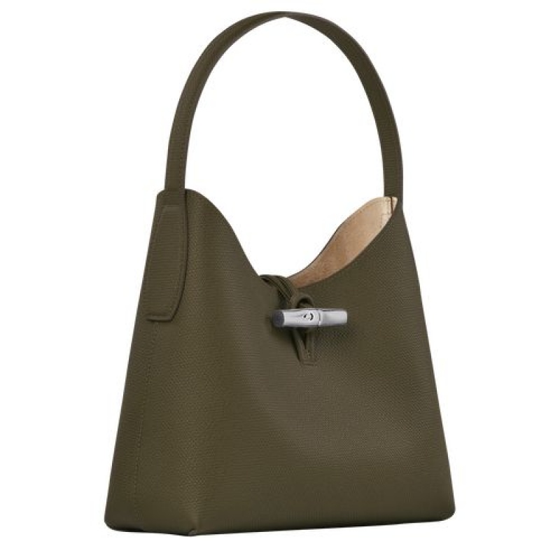 Longchamp Roseau Shoulder bag M Khaki | RFGWZ-8709