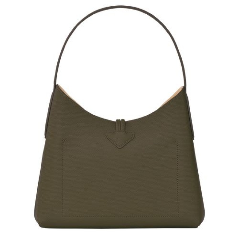 Longchamp Roseau Shoulder bag M Khaki | RFGWZ-8709