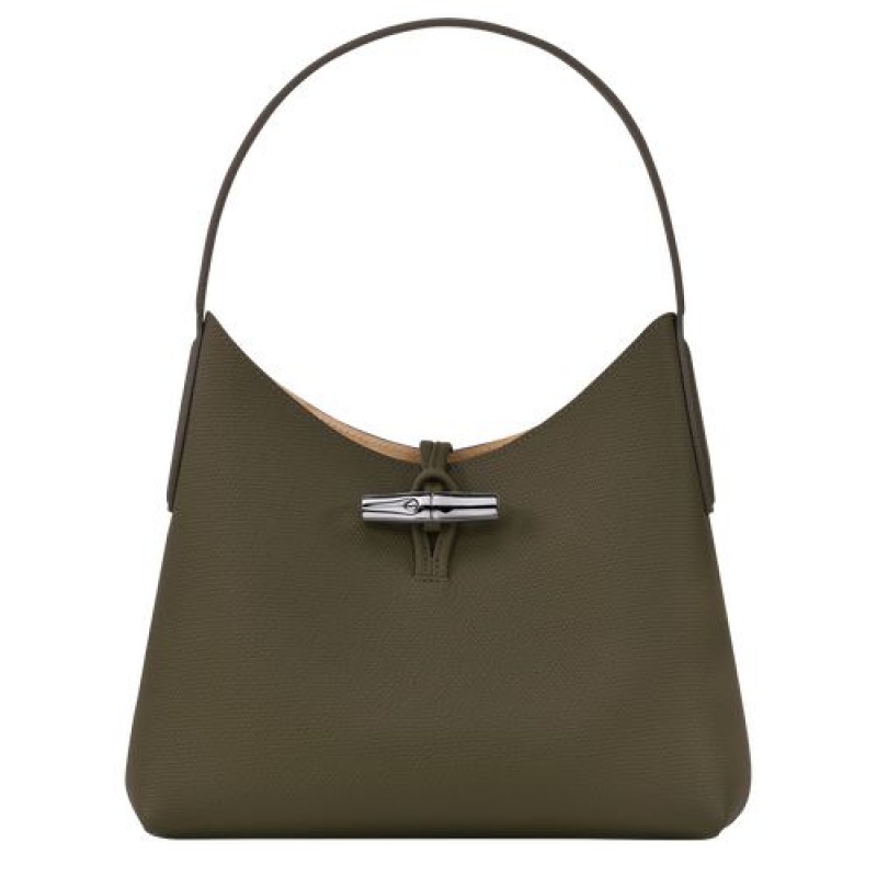 Longchamp Roseau Shoulder bag M Khaki | RFGWZ-8709