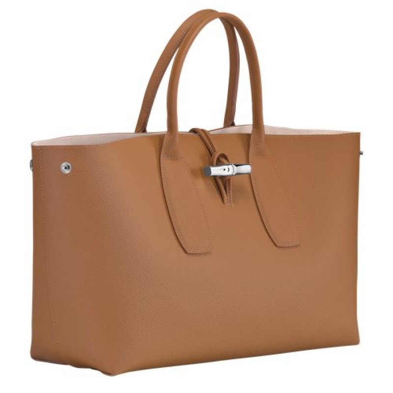 Longchamp Roseau Top handle bag L Natural | GXLJR-6401