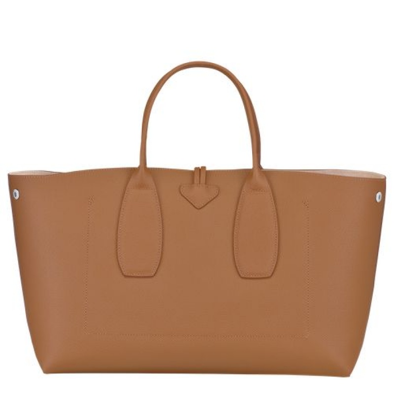 Longchamp Roseau Top handle bag L Natural | GXLJR-6401