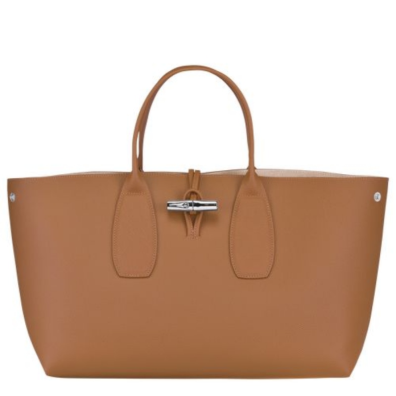 Longchamp Roseau Top handle bag L Natural | GXLJR-6401