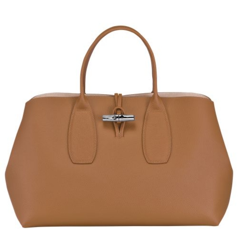 Longchamp Roseau Top handle bag L Natural | GXLJR-6401