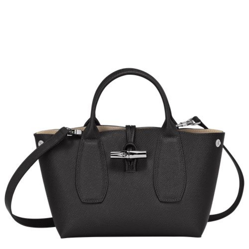 Longchamp Roseau Top handle bag S Black | AEUON-4357