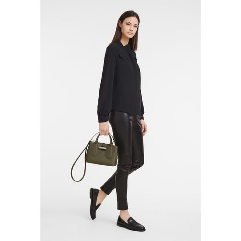 Longchamp Roseau Top handle bag S Khaki | FXGSW-2046