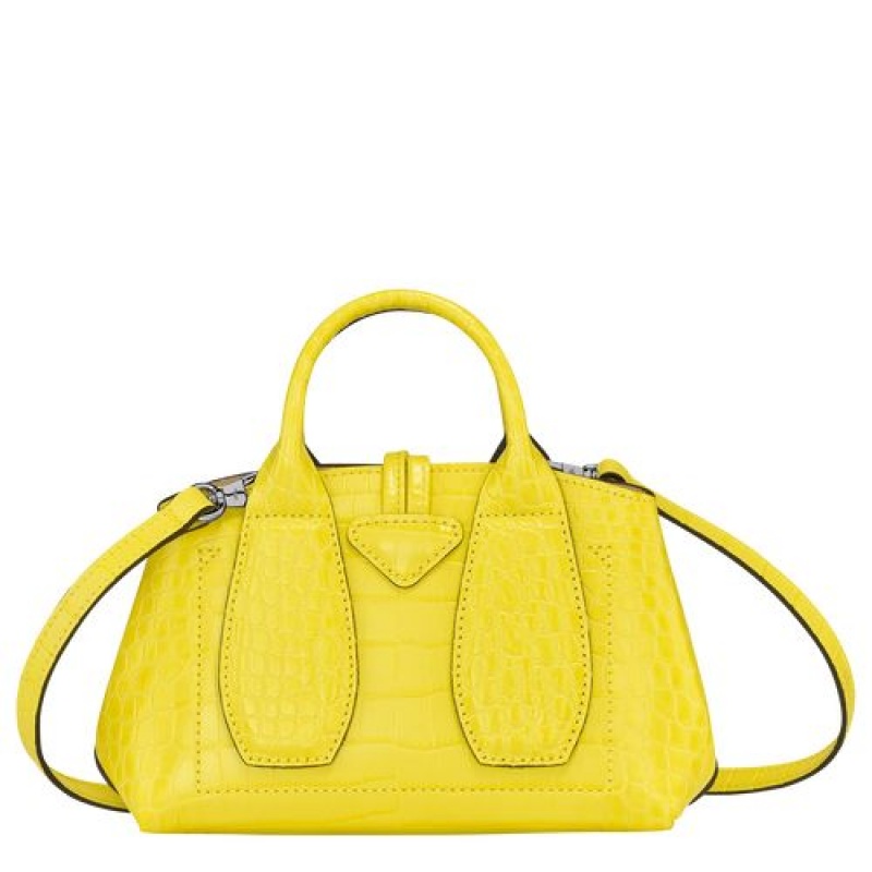 Longchamp Roseau Top handle bag XS Lemon | ECNMD-7213